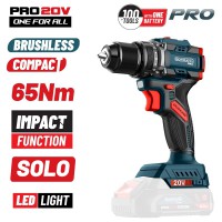 BORMANN Pro BBP5400 Δραπαν/βιδο Κρουστικό,Compact,Brushless 20V, Li-Ion, 65Nm με 2 Ταχύτητες (083276)