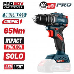 BORMANN Pro BBP5400 Δραπαν/βιδο Κρουστικό,Compact,Brushless 20V, Li-Ion, 65Nm με 2 Ταχύτητες (083276)