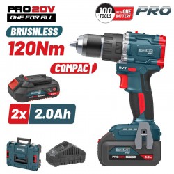 BORMANN Pro BBP5451X44CA Δραπανοκατσάβιδο Κρουστικό 20V, 2x4Ah, Li-Ion, Compact,2 Ταχύτητες & Βαλίτσα (083412)