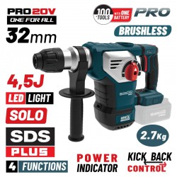 BORMANN Pro BBP5335 Πνευματικό Σκαπτικό Μπαταρίας SDS-PLUS Brushless 20V,4.5J,0-760rpm, SOLO (083474)