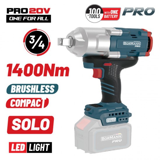 BORMANN Pro BBP5390 Μπουλονόκλειδο Brushless Mπαταρίας 20V,SOLO (083481)