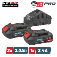 BORMANN Pro BBP9922 Starter Kit Μπαταρίες 2x2.0Ah & Φορτιστής 2.4Α (083511)