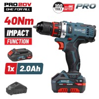 BORMANN Pro BBP5446X2 Δραπανοκατσάβιδο Κρουστικό 20V, 1x2Ah, Li-Ion, 40Nm, 2 Ταχύτητες (083597)