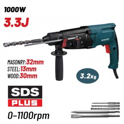 BORMANN BPH3015 Σκαπτικό Περιστροφικό Πιστολέτο SDS-PLUS 1000W,3.3J,0-1100rpm & Βαλίτσα (083856)