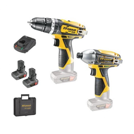 Σετ Κρουστικό Δραπανοκατσάβιδο & Παλμικό Κατσαβίδι με 2x4.0Ah Μπαταρίες CHD 12V PLUS & CID 12V/80 PLUS F.F.Group (46565)