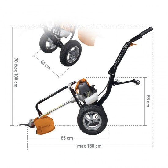 ΘΑΜΝΟΚΟΠΤΙΚΟ ΒΕΝΖΙΝΟΚΙΝΗΤΟ 62cc 3Hp ΤΡΟΧΗΛΑΤΟ KRAFT (691061)