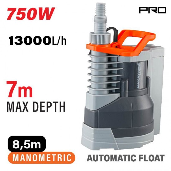 NAKAYAMA Pro NP1070 Αντλία Όμβριων Ενσωματωμένο Φλοτέρ 750W (019923)