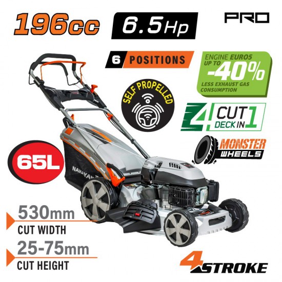 NAKAYAMA Pro PM5810 Χλοοκοπτική Βενζίνης 6,5Hp 196cc (032410)