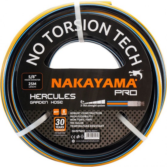 NAKAYAMA Pro GH5905 Λάστιχο Hercules 6 Eπιστρώσεις 25m 1/2" (032441)