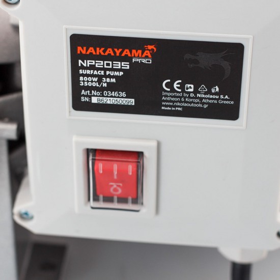 NAKAYAMA Pro NP2035 Αντλία Επιφανείας Inox Αυτόματης Αναρρόφησης,800W (034636)