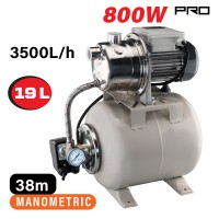 NAKAYAMA Pro NP2105 Πιεστικό Συγκρότημα Με Δοχείο 19Lt Αντλία Inox 800W (034674)