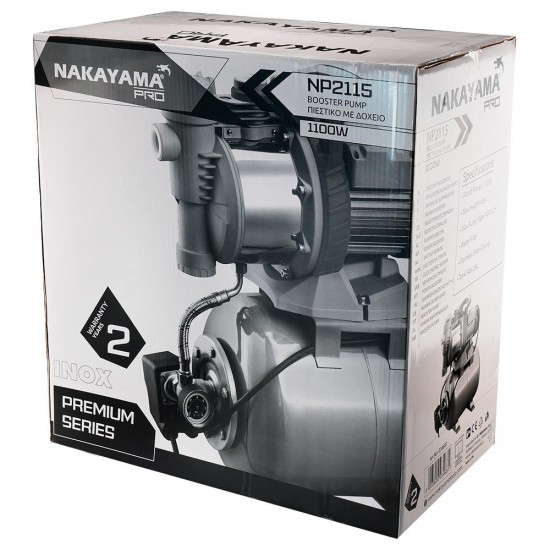 NAKAYAMA Pro NP2115 Πιεστικό Συγκρότημα Με Δοχείο 24Lt (034681)