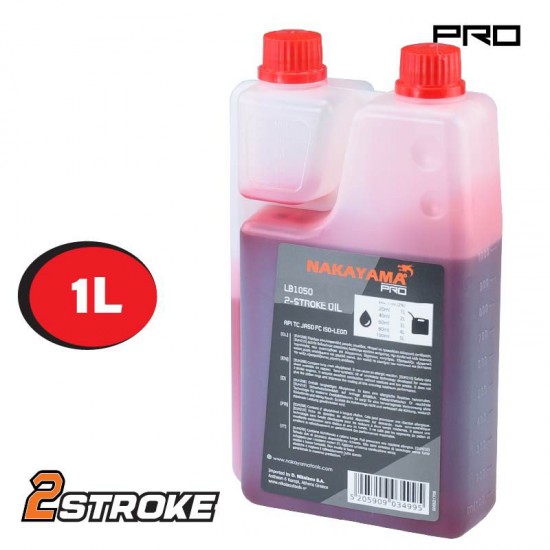 NAKAYAMA Pro LB1050 Λάδι 2Χρονων Κινητήρων Αντικαπνικής Τεχνολογίας 1:50 1L με Δοσομετρητή (034995)