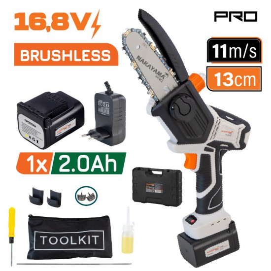 NAKAYAMA Pro EC1500 Κλαδευτικό Αλυσοπρίονο Μπαταρίας 16.8V,Brushless, Li-Ion, Λάμα 13cm, 880gr (053101)
