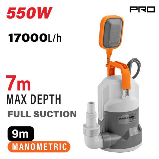NAKAYAMA Pro NP1115 Αντλία Αποστράγγισης με Φλοτέρ 550W,17000lt/h (070542)