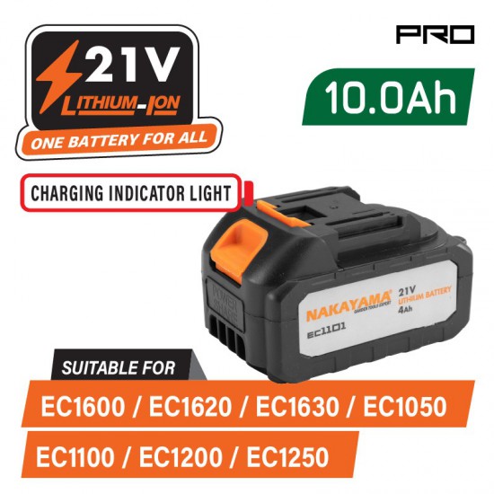 NAKAYAMA Pro EC1601 Μπαταρία 21V, 10Αh για EC1600, EC1620, EC1630 (071693)