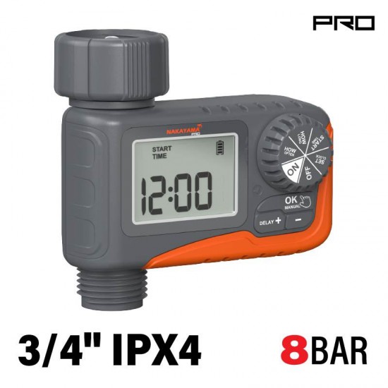 NAKAYAMA Pro GH9138 Προγραμματιστής Ποτίσματος Μπαταρίας με Οθόνη LCD (073819)