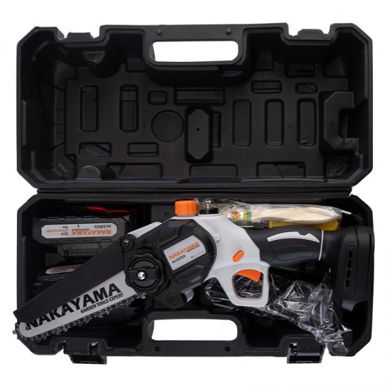 NAKAYAMA EC1100 Κλαδ Αλυσοπρίονο Μπατ 20V, Brushless,Λάμα 15cm,1kg,1/4'' 1,1mm 37Links,10m/s,2x2Ah (074991)