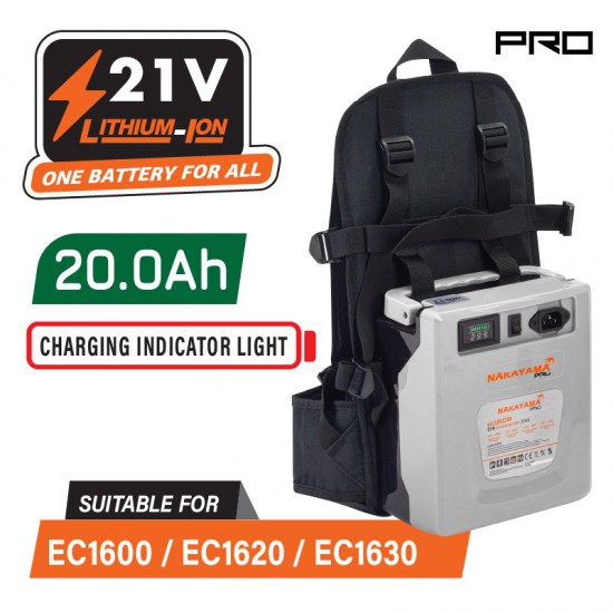 NAKAYAMA Pro EC1608 Μπαταρία 21V, 20Ah για EC1600, EC1620, EC1630 (078074)