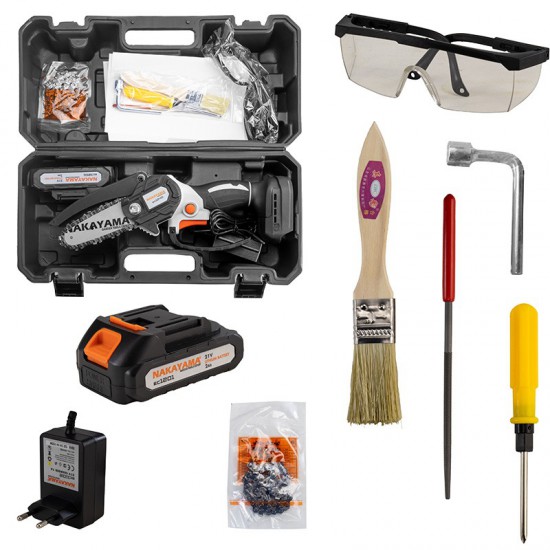 NAKAYAMA EC1040 Κλαδ Αλυσοπρίονο Μπαταρίας 20V,Brushless, Λάμα 10cm, 825gr,1/4"1.1mm 28οδ.11m,1x2ah (082453)