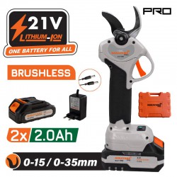 NAKAYAMA Pro EC1435 Ψαλίδι Κλάδου Μπαταρίας 21V, Brushless, Προοδευτική Κοπή 0-15mm/0-35mm,0.85kg (082903)