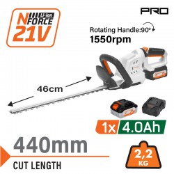 NAKAYAMA Pro EC1651X4 Ψαλίδι Μπορντούρας Μπαταρίας 21V, Li-Ion, 1x4Ah, με Περιστρεφόμενη Λαβή 90° (086390)