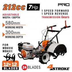 NAKAYAMA Pro MB6510 Σκαπτικό Βενζίνης 7Ηp 212cc, 1Εμπρός,1Όπισθεν 58cm (12Μαχαίρια) (053743)