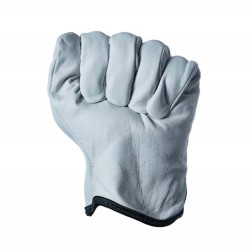 ΓΑΝΤΙΑ ΔΕΡΜΑΤΙΝΑ ΤΥΠΟΥ DRIVER 9'' OVER TECH ΛΕΥΚΟ (01.00015/1)