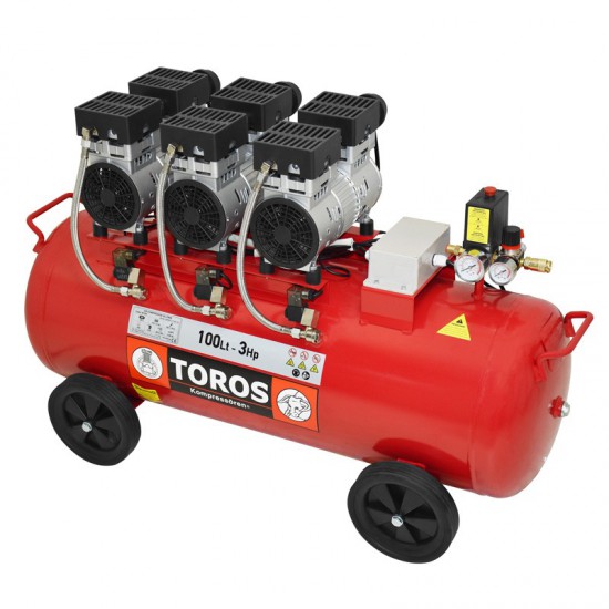 ΑΕΡΟΣΥΜΠΙΕΣΤΗΣ ΧΑΜΗΛΟΥ ΘΟΡΥΒΟΥ OILFREE 100LT 3HP TOROS (40128)