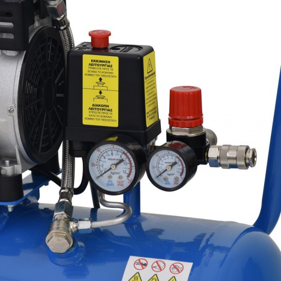 ΑΕΡΟΣΥΜΠΙΕΣΤΗΣ OILFREE ΧΑΜΗΛΟΥ ΘΟΡΥΒΟΥ (SILENT) 24LT 1,0HP TOROS (602087)