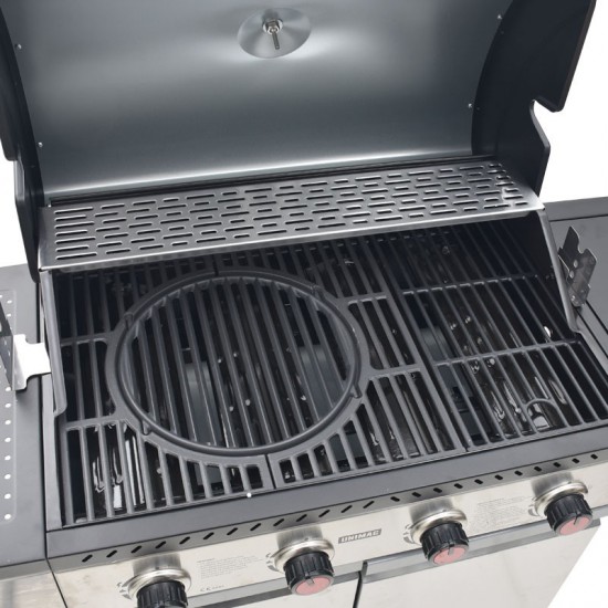 ΨΗΣΤΑΡΙΑ ΥΓΡΑΕΡΙΟΥ INOX BBQ PREMIUM LINE 4 ΕΣΤΙΕΣ ΚΑΙ 1 ΠΛΑΪΝΟ ΜΑΤΙ UNIMAC (661317)