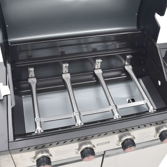 ΨΗΣΤΑΡΙΑ ΥΓΡΑΕΡΙΟΥ INOX BBQ PREMIUM LINE 4 ΕΣΤΙΕΣ ΚΑΙ 1 ΠΛΑΪΝΟ ΜΑΤΙ UNIMAC (661317)