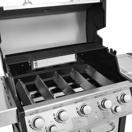 ΨΗΣΤΑΡΙΑ ΥΓΡΑΕΡΙΟΥ INOX BBQ PREMIUM LINE 5 ΕΣΤΙΕΣ , 1 ΠΛΑΪΝΟ ΜΑΤΙ KAI 1 ΚΑΥΣΤΗΡΑ INFRARED UNIMAC (661319)