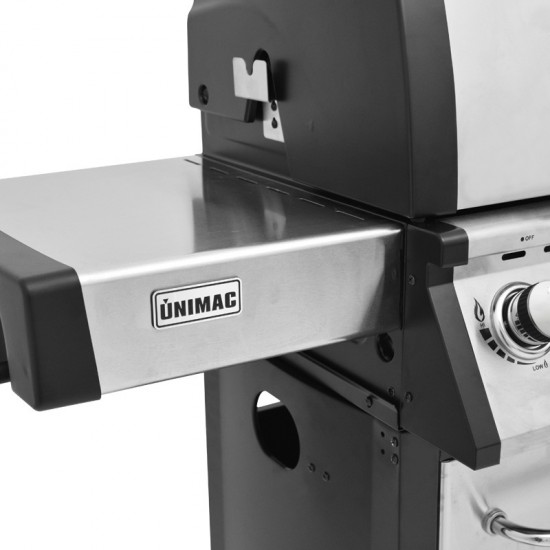 ΨΗΣΤΑΡΙΑ ΥΓΡΑΕΡΙΟΥ INOX BBQ PREMIUM LINE 5 ΕΣΤΙΕΣ , 1 ΠΛΑΪΝΟ ΜΑΤΙ KAI 1 ΚΑΥΣΤΗΡΑ INFRARED UNIMAC (661319)