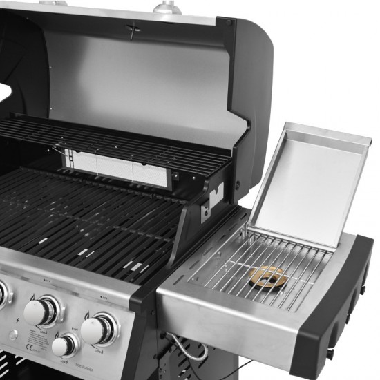 ΨΗΣΤΑΡΙΑ ΥΓΡΑΕΡΙΟΥ INOX BBQ PREMIUM LINE 5 ΕΣΤΙΕΣ , 1 ΠΛΑΪΝΟ ΜΑΤΙ KAI 1 ΚΑΥΣΤΗΡΑ INFRARED UNIMAC (661319)