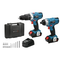 Δραπανοκατσάβιδο Λιθίου Σετ Κρουστικό + Παλμικό Κατσαβίδι Λιθίου 18V - 2x2Ah BULLE 63468