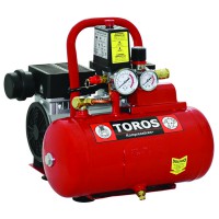 Αεροσυμπιεστής Μονομπλόκ Χαμηλού Θορύβου Χωρίς Λάδι 6Lt 0.75HP - 40150 TOROS