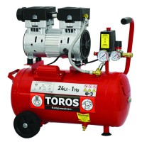 Αεροσυμπιεστής 1Hp Oil Free/Silent 24 Lt - 40151 TOROS