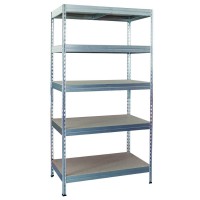Ραφίερα Γαλβανιζέ με 5 Ξύλινα 192x100x50cm (300kg/ράφι) Ράφια BULLE (610408)