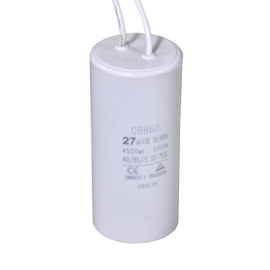 ΠΥΚΝΩΤΗΣ ΛΕΙΤΟΥΡΓΙΑΣ 27 μF ΜΕ ΚΑΛΩΔΙΟ ΓΙΑ ΕΠΑΓΩΓΙΚΟΥΣ ΚΙΝΗΤΗΡΕΣ (63570)